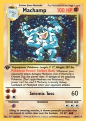 (COSMOS HOLO Base Set 2) Machamp - 8/102 - With Shadow 1st Edition